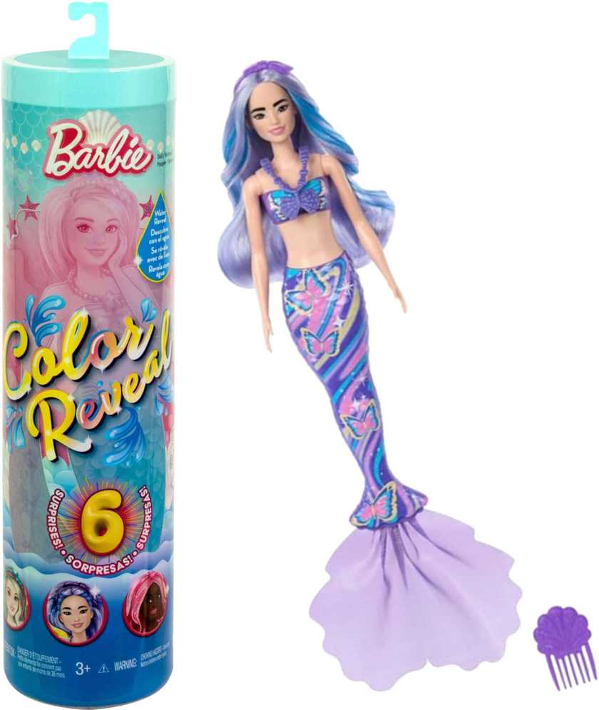 Mattel BARBIE COLOR REVEAL undinės siurprizų rinkinys, giliųjų vandenų serija (HRK12)