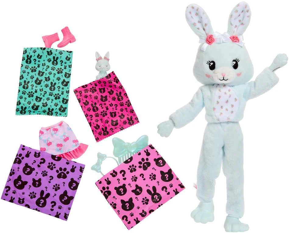 Mattel Barbie Cutie Reveal Lėlė staigmena mėtų zuikio zuikio figūrėlė + priedai