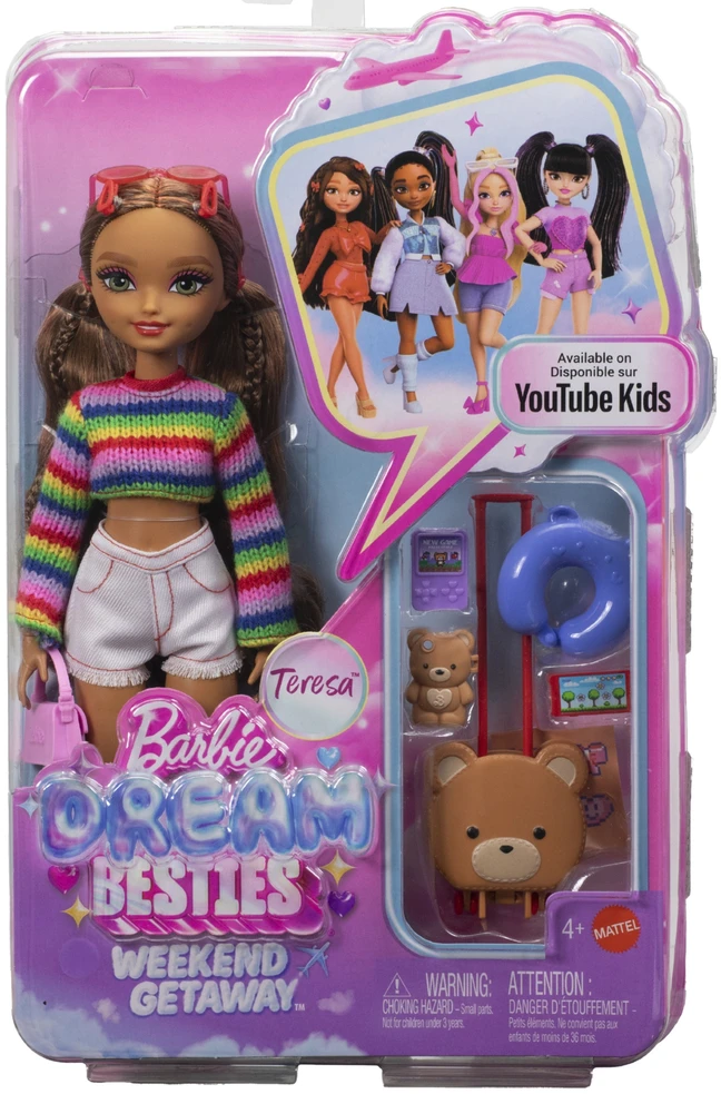 Mattel BARBIE DREAM BESTIES lėlė Teresa (kelionių tema) (JMV18)