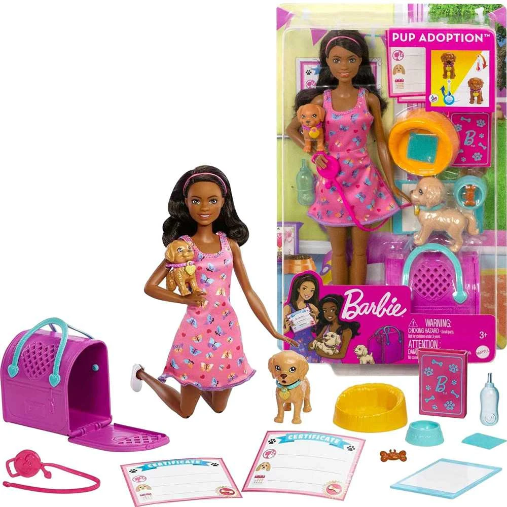 Mattel Lėlė Barbė šuniukų įvaikinimo žaidimų rinkinys