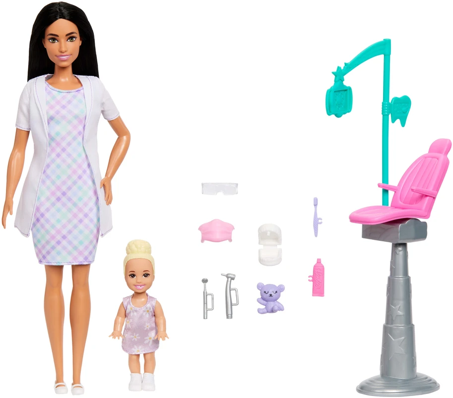 Mattel Lėlė Barbie dantistė brunetė rinkinys 2
