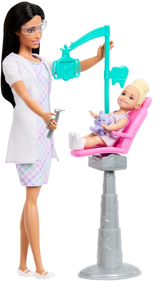 Mattel Lėlė Barbie dantistė brunetė rinkinys 2