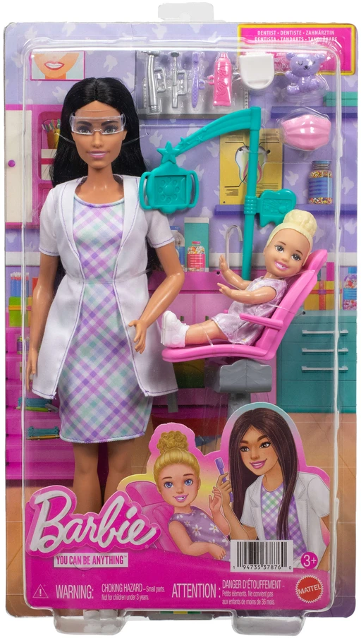 Mattel Lėlė Barbie dantistė brunetė rinkinys 2