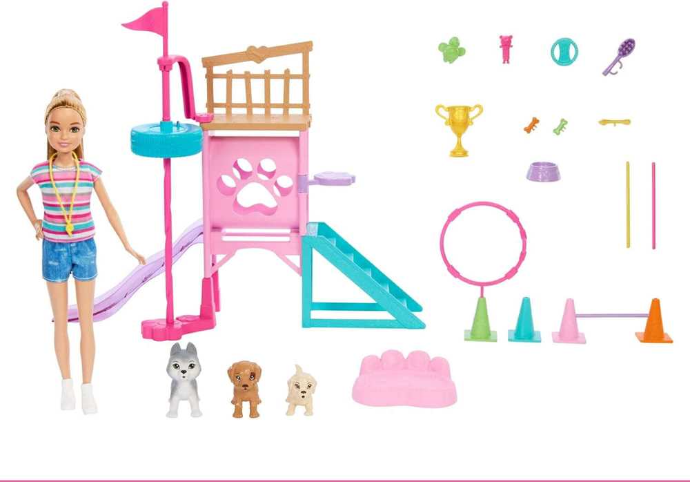Lėlė Barbie and Stacie Puppy Obstacle Course HRM10 Mattel