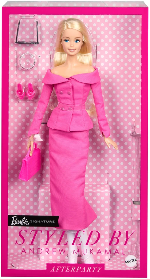 Barbie Signature kolekcinė lėlė Deluxe rožiniame komplekte Styled by Andrew Mukamal Day to Night