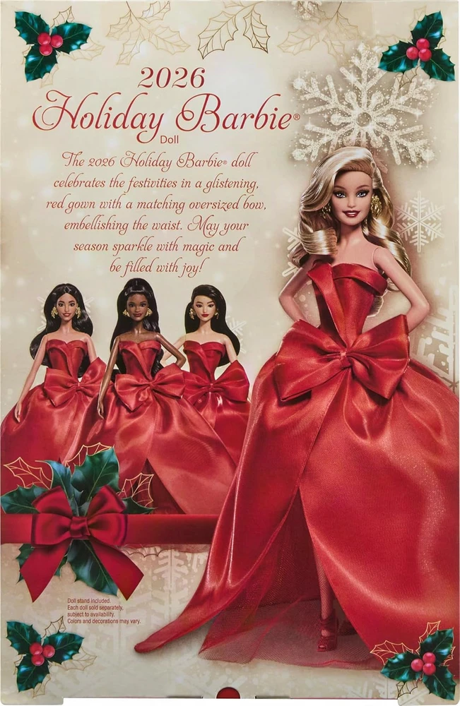 Mattel BARBIE HOLIDAY kolekcinė lėlė raudona suknele (JJX65)