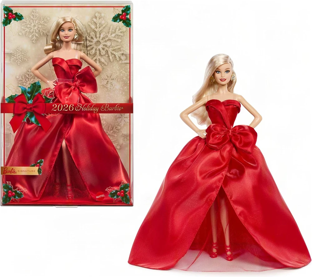 Mattel BARBIE HOLIDAY kolekcinė lėlė raudona suknele (JJX65)