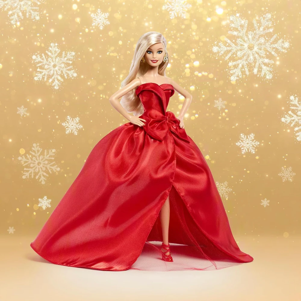 Mattel BARBIE HOLIDAY kolekcinė lėlė raudona suknele (JJX65)