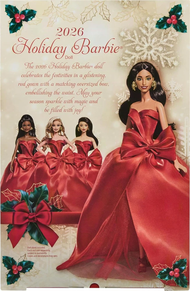 Mattel Barbie Signature Świąteczna Lėlė Kolekcjonerska 2026 szatynka w czerwonej sukni 6+
