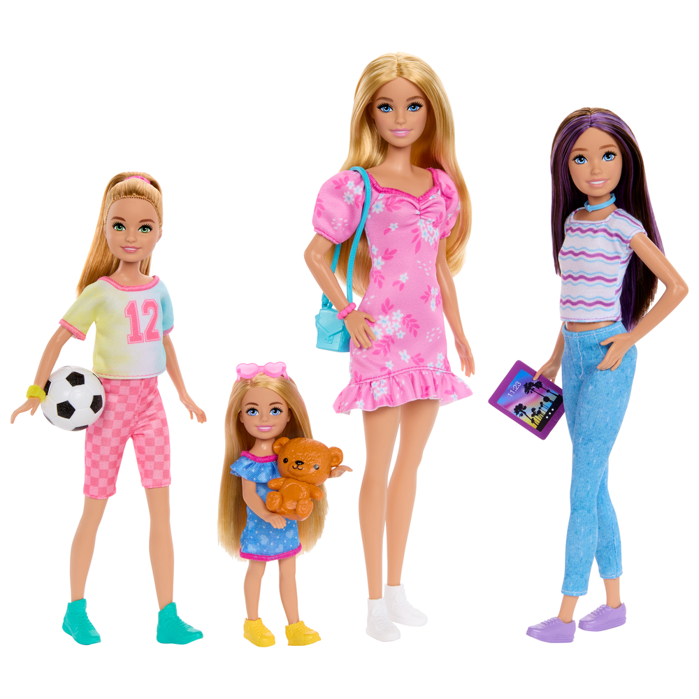 Barbie Siostry Rinkinys 4 lalek Skipper Stacie Chelsea + priedai