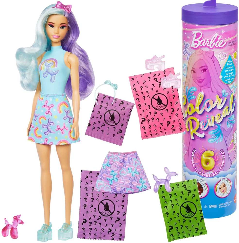 Mattel Barbie Surprise Color Reveal Balloon Animal serijos lėlė