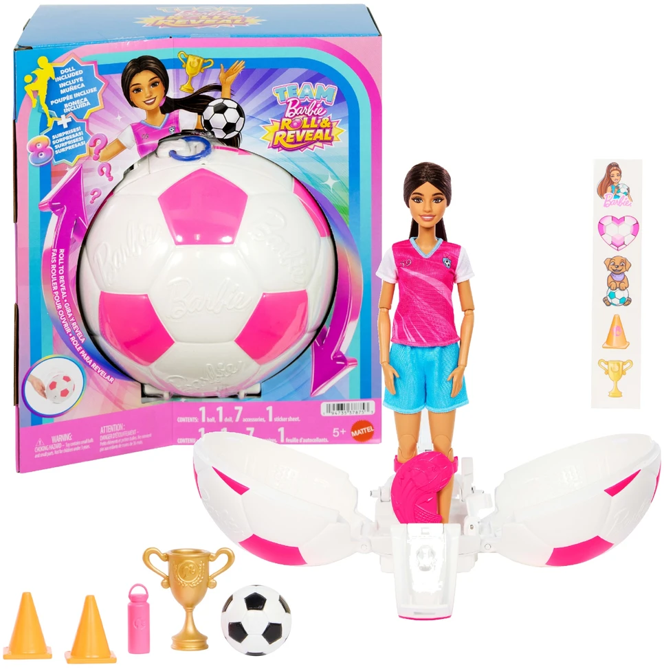 Mattel Lėlė Barbie futbolininkė su kamuoliu