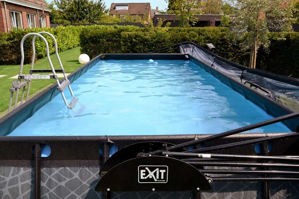 EXIT Akmeninis baseinas 540x250x100 cm su smėlio filtro siurbliu - pilka Rėminis baseinas Stačiakampio formos 12600 L