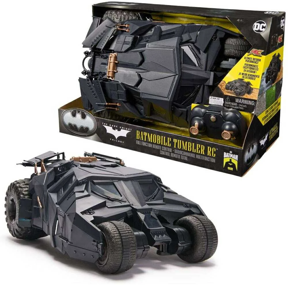 Nuotolinio valdymo „Batmobile“ transporto priemonė „DC Comics Tumbler RC“ iš „Dark Knight“ trilogijos 1:15 30 cm