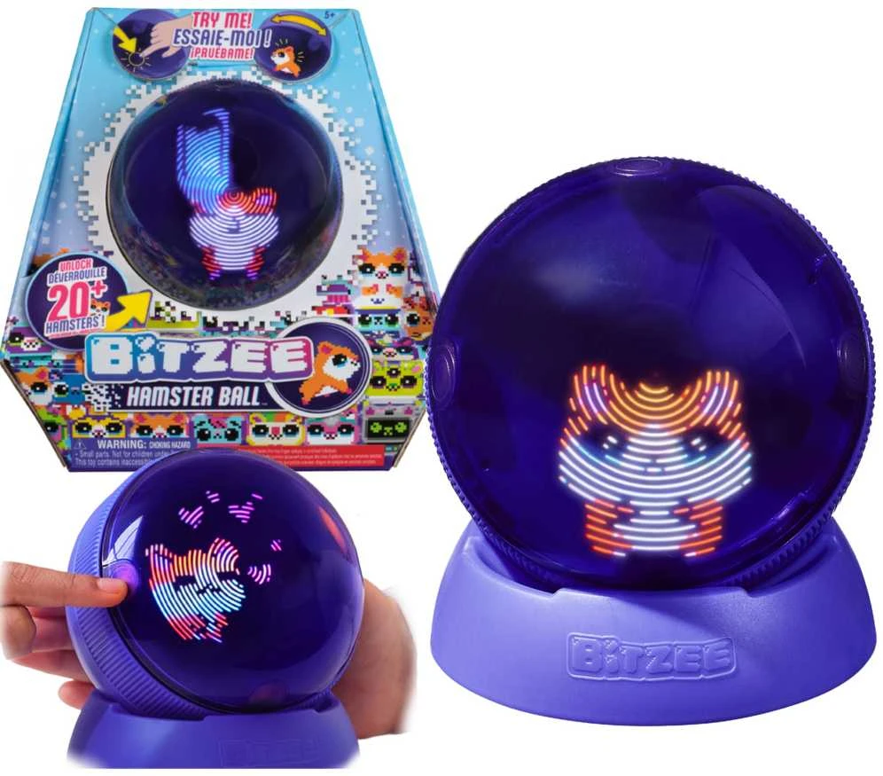 NAUJIENA 2025! Interaktyvus skaitmeninis gyvūnėlis žiurkėno rate BITZEE Hamster Ball
