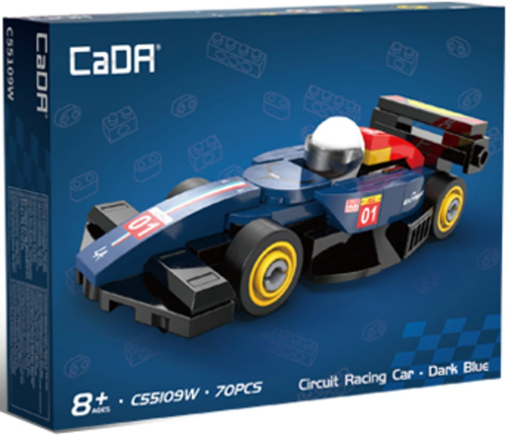 Klocki konstrukcyjne CaDA wyścigówka Samochód wyścigowy Circuit Racing Car Dark Mėlyna 70 dalys