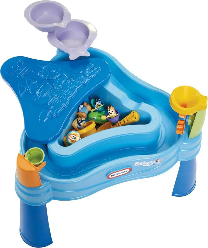 Bluey Little Tikes Garden Sandbox vandens staliukas + figūrėlės ir priedai