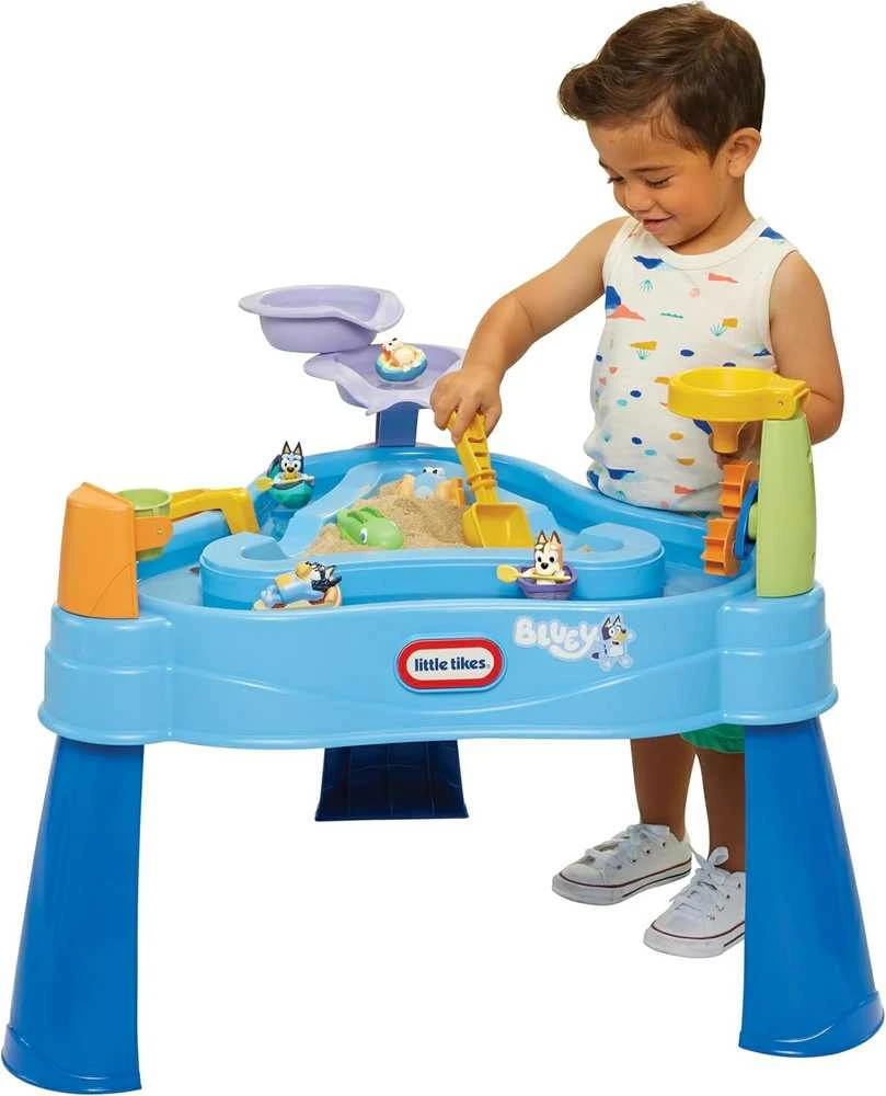 Bluey Little Tikes Garden Sandbox vandens staliukas + figūrėlės ir priedai