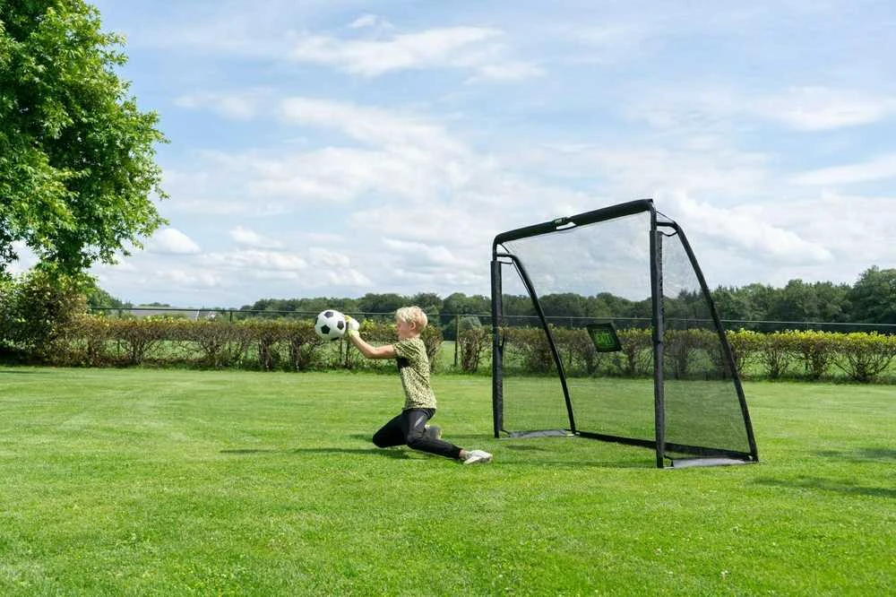 Mobilūs futbolo vartai su atmušimo sienelė Exit Coppa 220x170x80cm