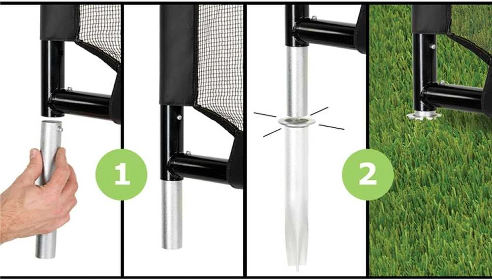 Mobilūs futbolo vartai su atmušimo sienelė Exit Coppa 220x170x80cm