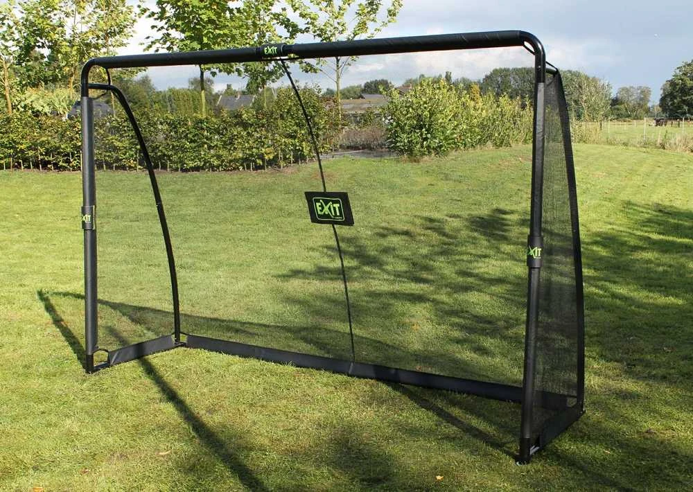 Mobilūs futbolo vartai su atmušimo sienelė Exit Finta 300x200x90cm