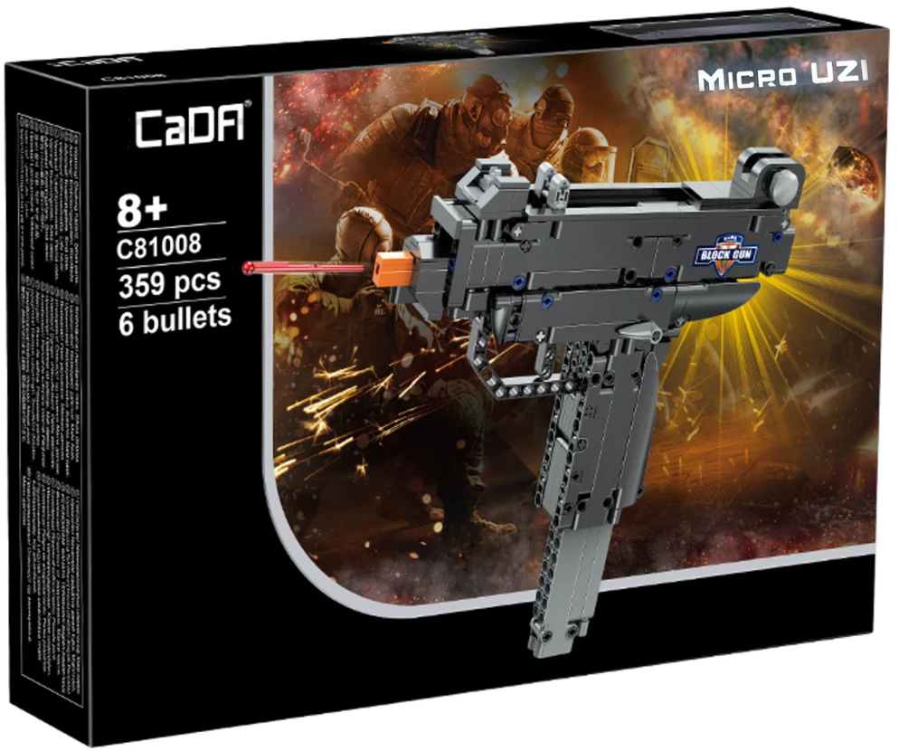 Cada C81008W blokuoja ginklą, šaudo iš automato Micro UZI + šovinių