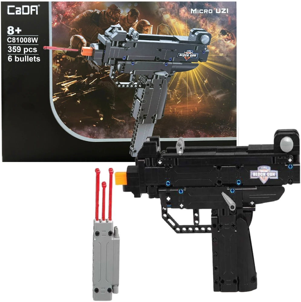 Cada C81008W blokuoja ginklą, šaudo iš automato Micro UZI + šovinių