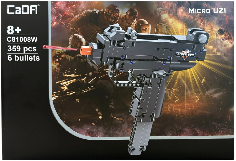 Cada C81008W blokuoja ginklą, šaudo iš automato Micro UZI + šovinių