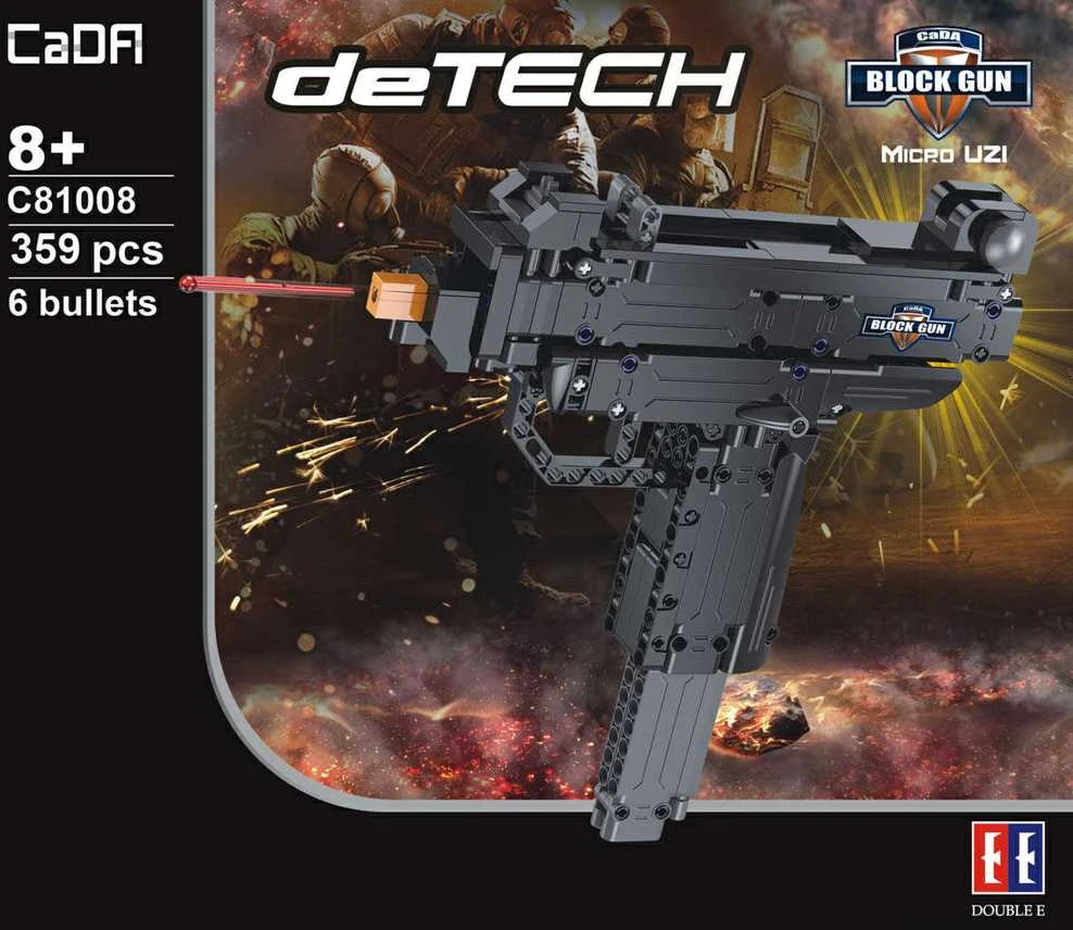 Cada C81008W blokuoja ginklą, šaudo iš automato Micro UZI + šovinių