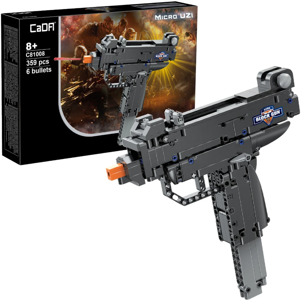 Cada C81008W blokuoja ginklą, šaudo iš automato Micro UZI + šovinių