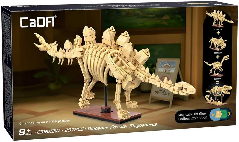 CaDA dinozaurų fosilijų dinozauro skeleto rinkinys: stegozauras, 297 dalys