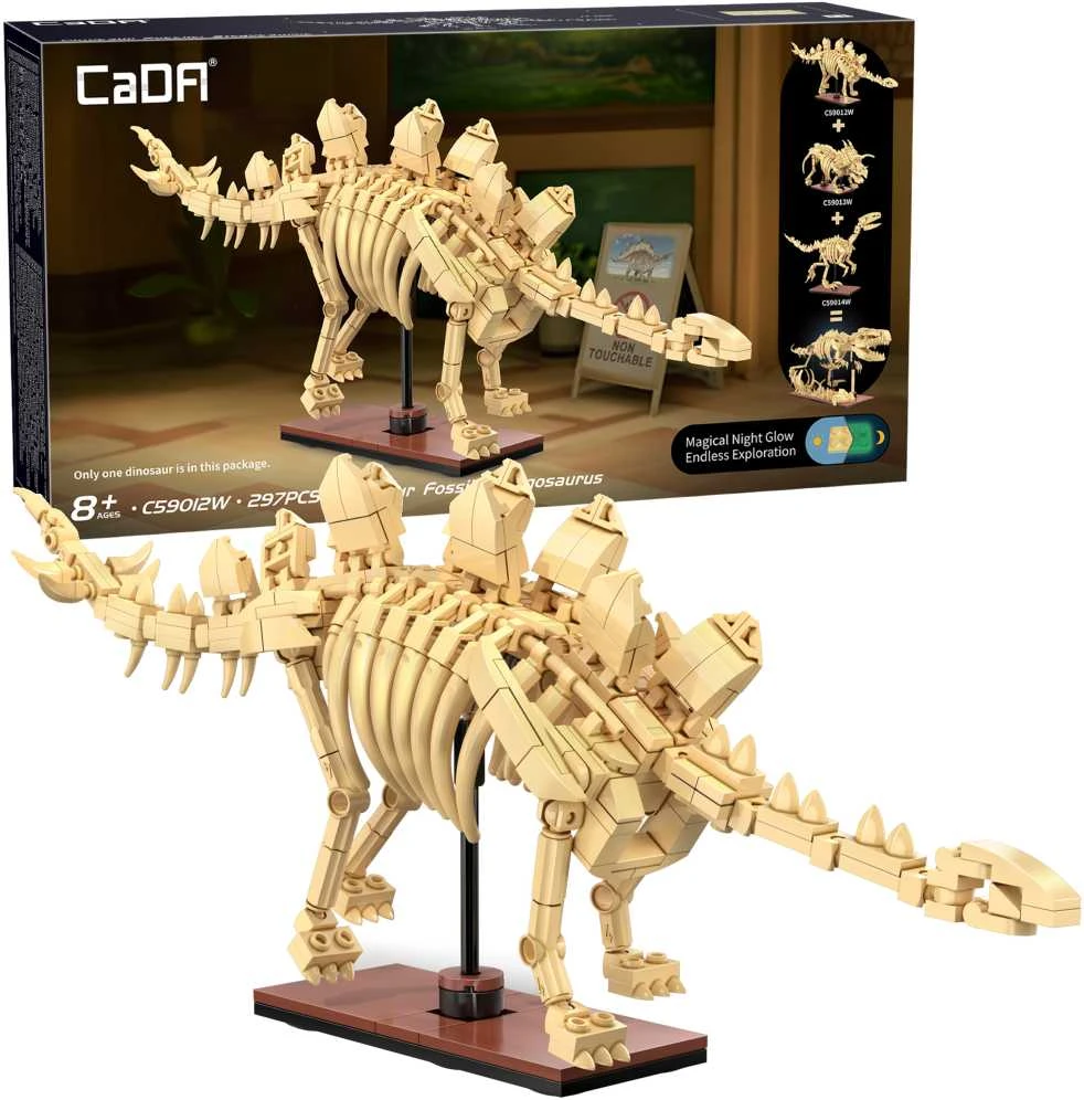 CaDA dinozaurų fosilijų dinozauro skeleto rinkinys: stegozauras, 297 dalys