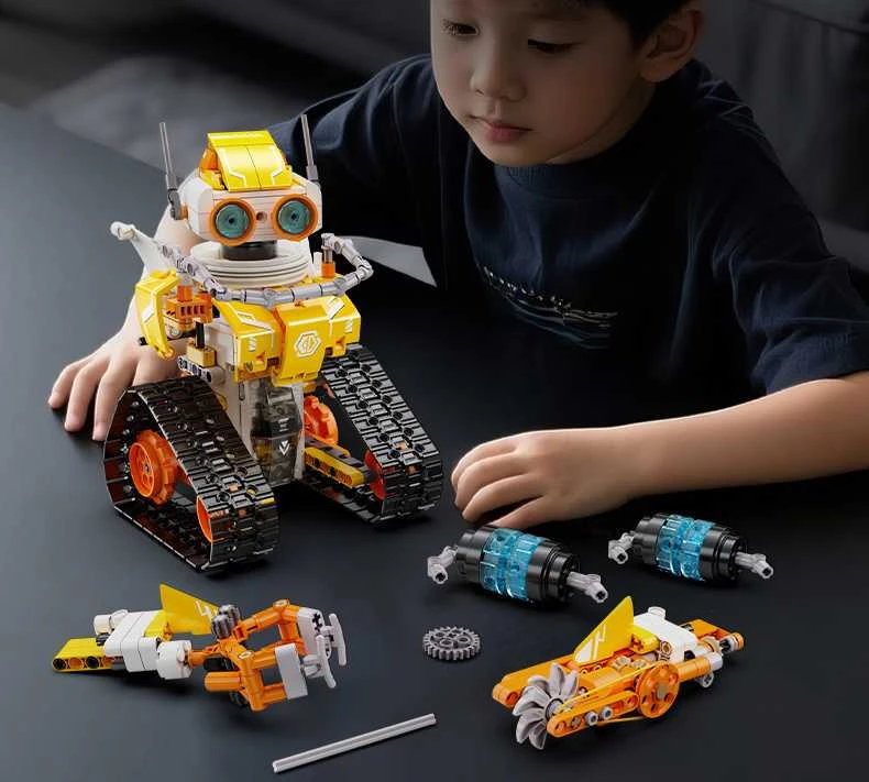 CADA CODE robotų blokų rinkinys, modelis W.BOT RC, nuotoliniu būdu valdomas Dual Mode 455
