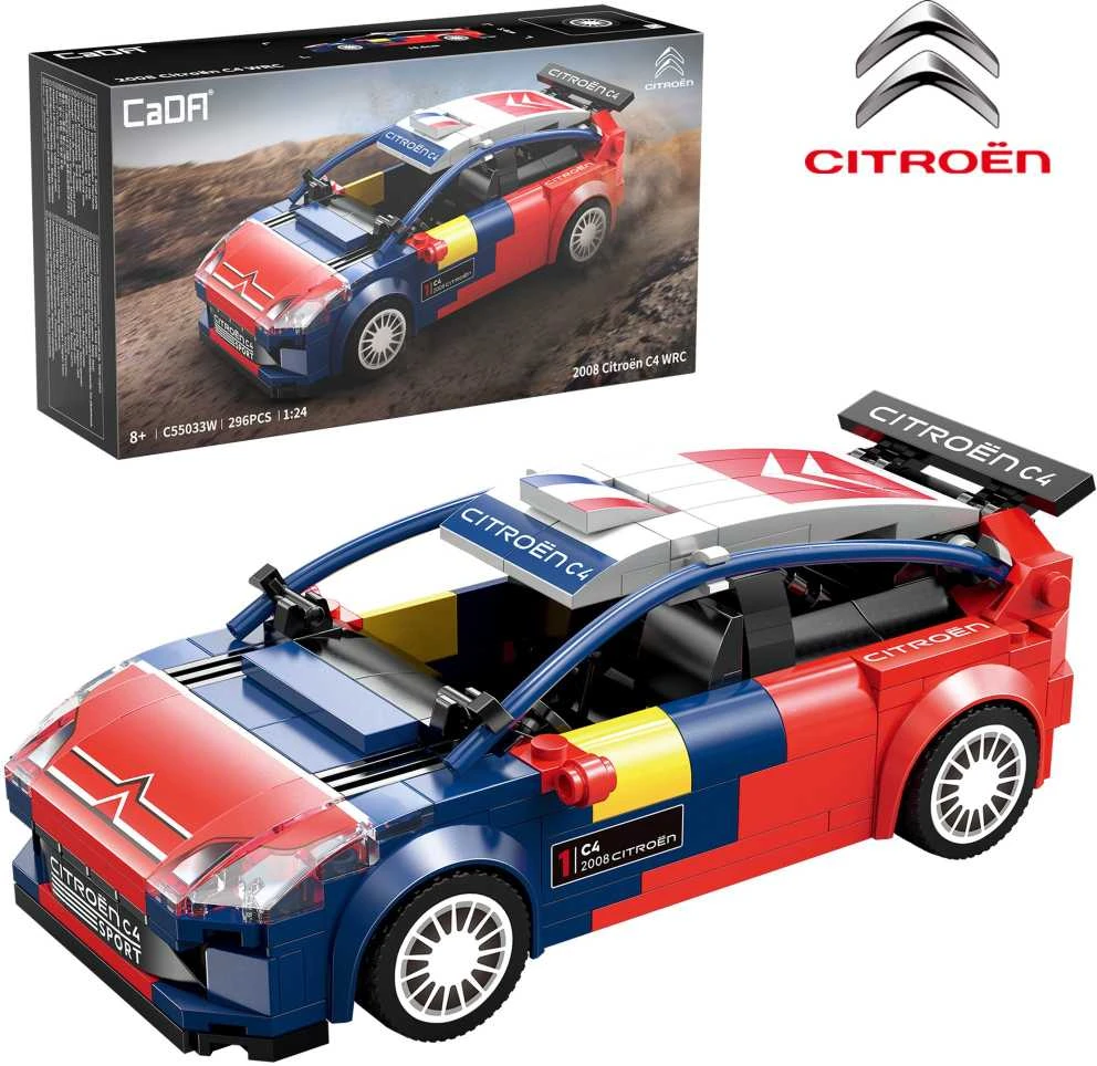 CaDA konstruktoriaus kaladėlės lenktyniniam automobiliui „Citroen C4 WRC“ lenktyniniam automobiliui Sportinis automobilis 296 detalės