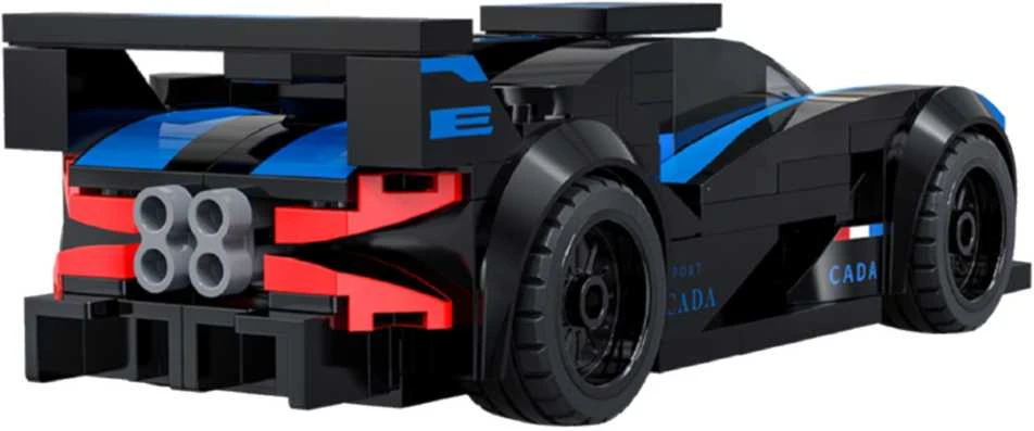 CaDA konstruktoriaus kaladėlės lenktyniniam automobiliui „Bluefire Specter“ lenktyniniam automobiliui sportiniam automobiliui, 165 detalės
