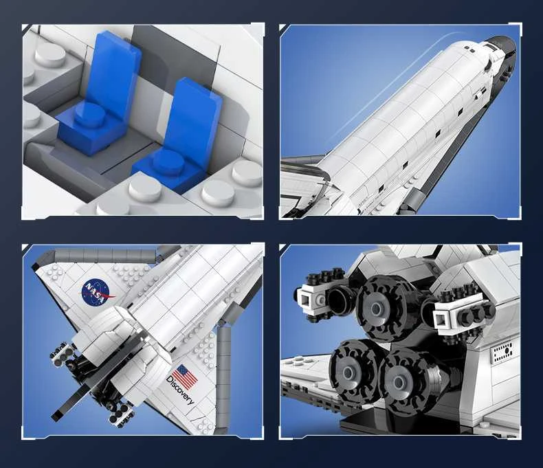 „CaDA Master NASA“ konstruktoriaus kaladėlės, erdvėlaivio „Discovery Space Shuttle“ modelis, 1827 detalės