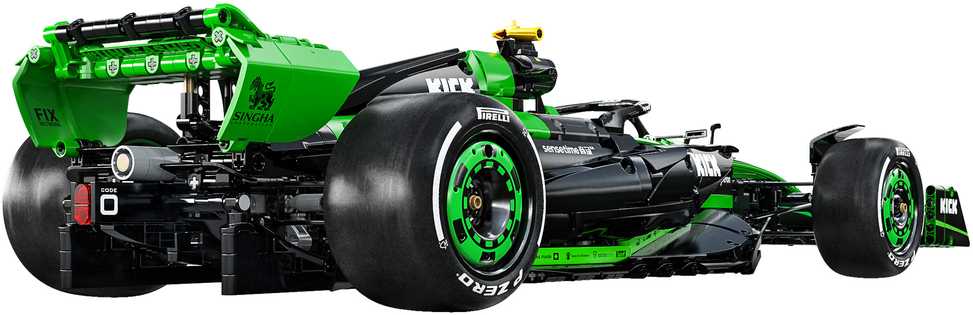 CaDA statybinės plytos F1 Kick Sauber sportinis lenktyninis automobilis 2553 vienetai C64010W