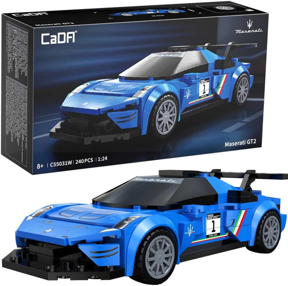 CaDA Statybiniai blokai Automobilis 15,5 cm lenktyninis automobilis Maserati GT2 Transporto priemonė 240 vnt 1:24 C55031W