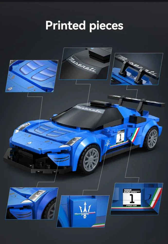 CaDA Statybiniai blokai Automobilis 15,5 cm lenktyninis automobilis Maserati GT2 Transporto priemonė 240 vnt 1:24 C55031W