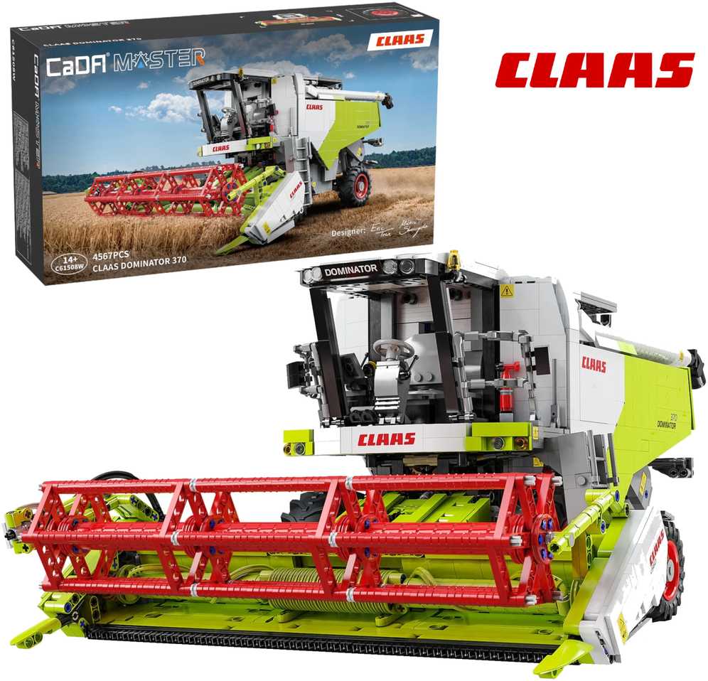 CaDA statybiniai blokai Claas Dominator 370 kombaino mastelis 1:17 58 cm 4567 elementai