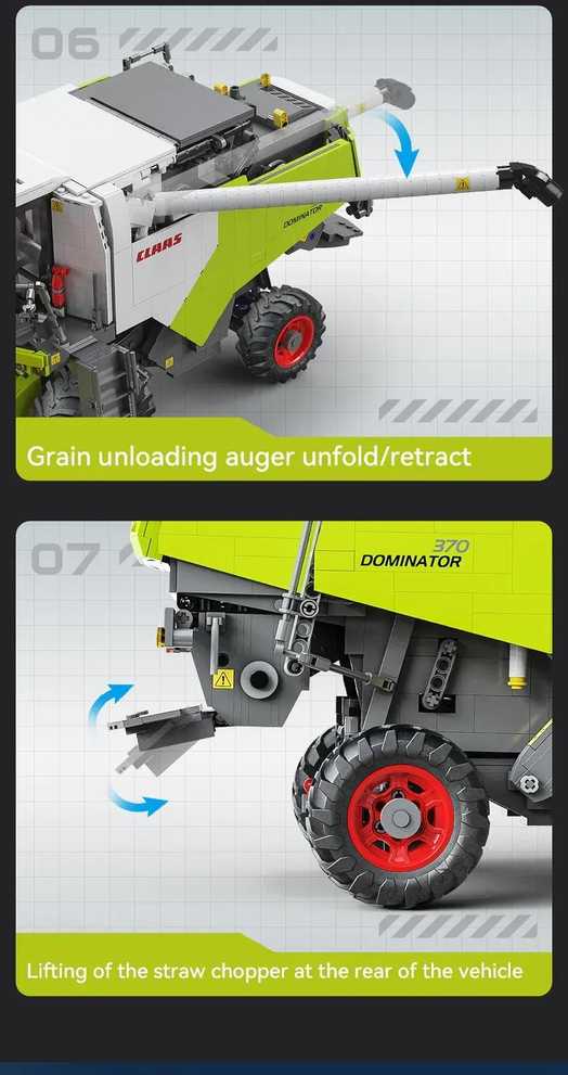 CaDA statybiniai blokai Claas Dominator 370 kombaino mastelis 1:17 58 cm 4567 elementai