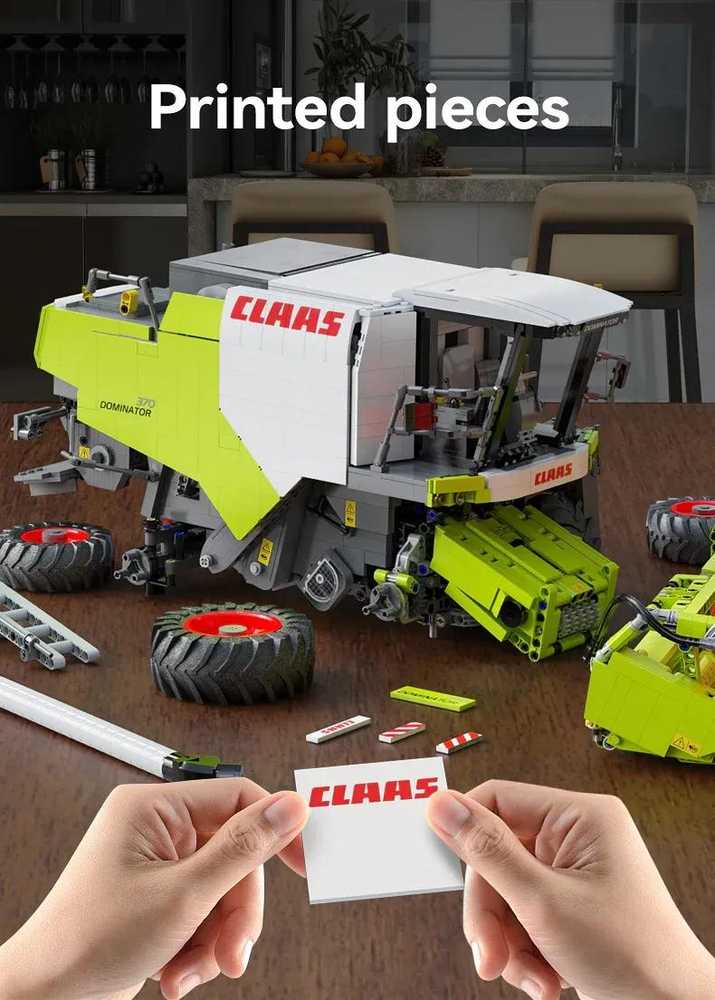 CaDA statybiniai blokai Claas Dominator 370 kombaino mastelis 1:17 58 cm 4567 elementai