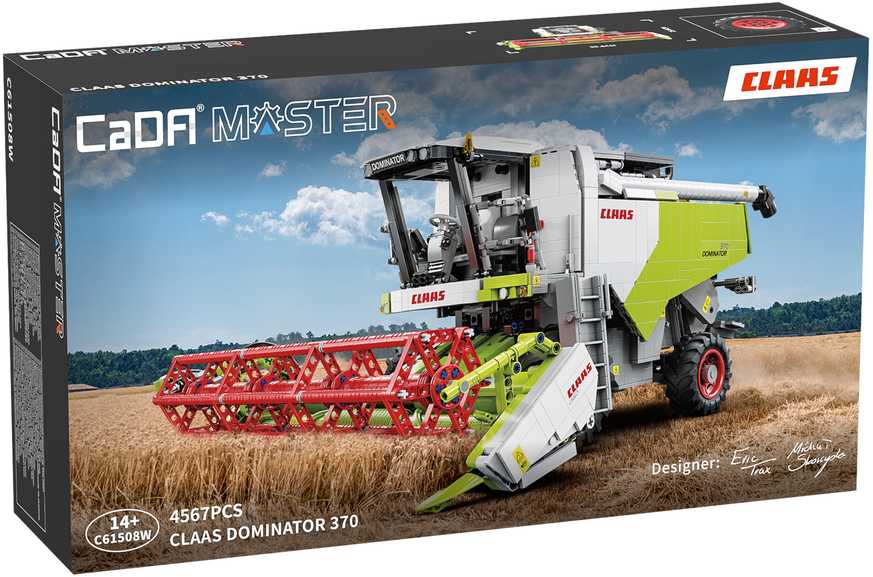 CaDA statybiniai blokai Claas Dominator 370 kombaino mastelis 1:17 58 cm 4567 elementai