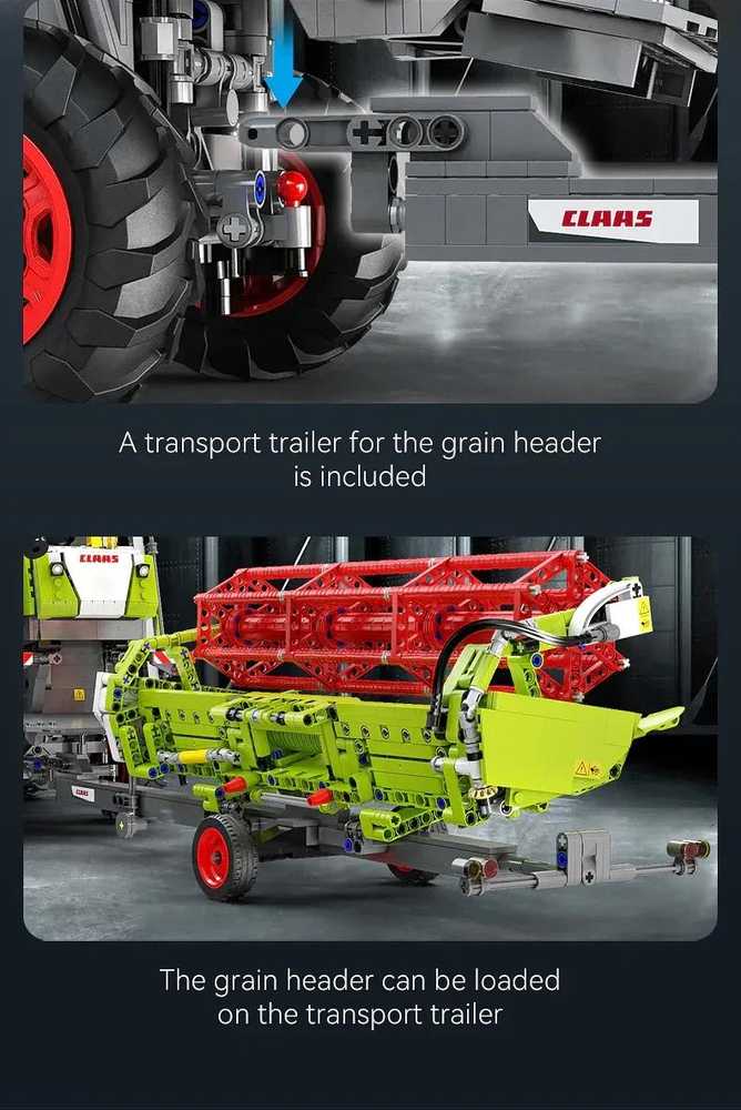 CaDA statybiniai blokai Claas Dominator 370 kombaino mastelis 1:17 58 cm 4567 elementai
