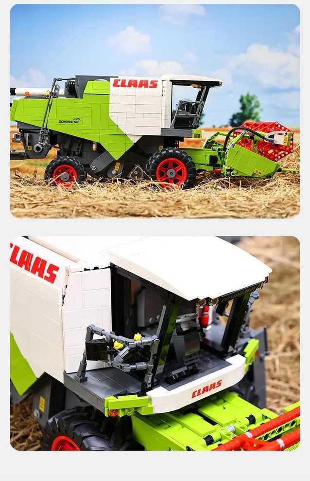 CaDA statybiniai blokai Claas Dominator 370 kombaino mastelis 1:17 58 cm 4567 elementai