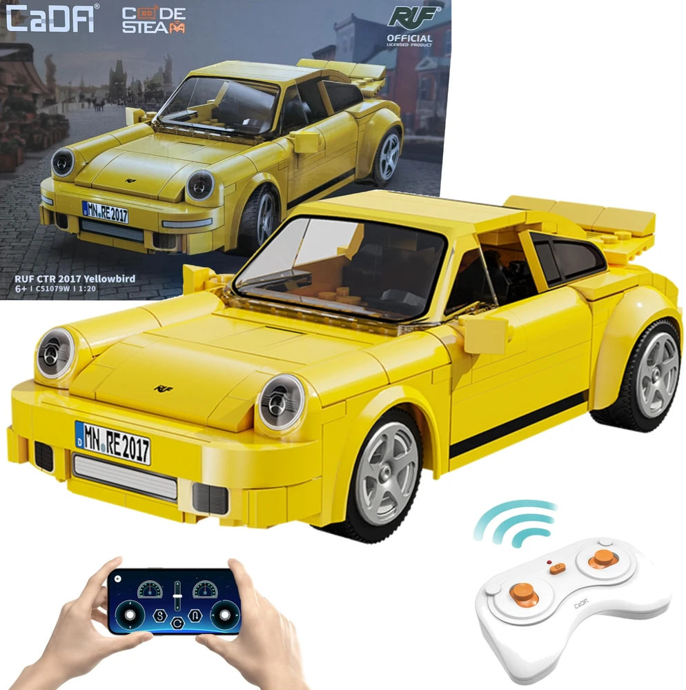 CADA BLOKŲ RINKINYS RUF CTR 2017 YELLOWBIRD NUOTOLINIO PULTO VALDYMAS AUTOMOBILIS 222 EL