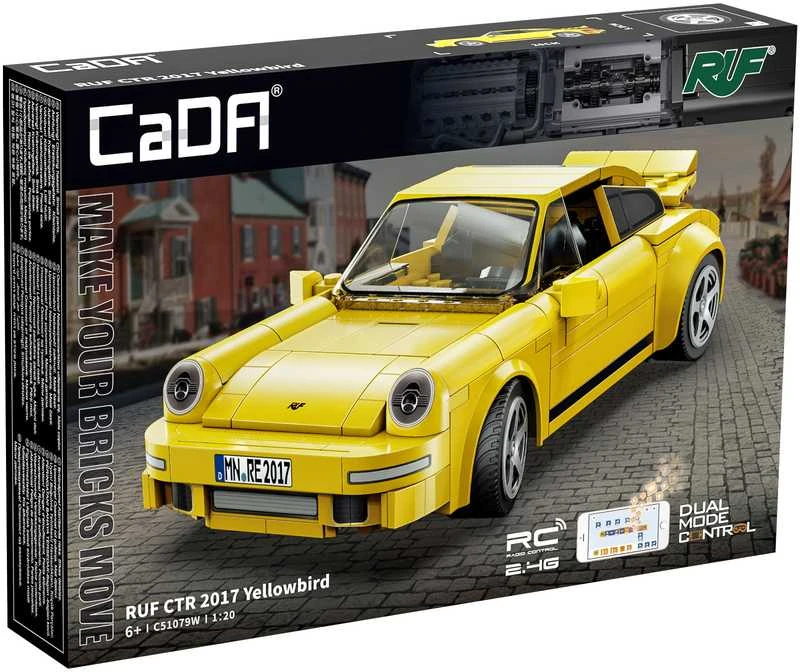 CADA BLOKŲ RINKINYS RUF CTR 2017 YELLOWBIRD NUOTOLINIO PULTO VALDYMAS AUTOMOBILIS 222 EL