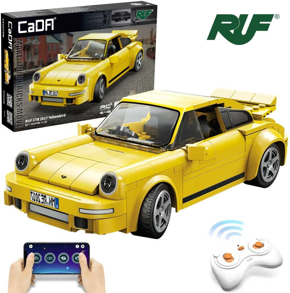CADA BLOKŲ RINKINYS RUF CTR 2017 YELLOWBIRD NUOTOLINIO PULTO VALDYMAS AUTOMOBILIS 222 EL