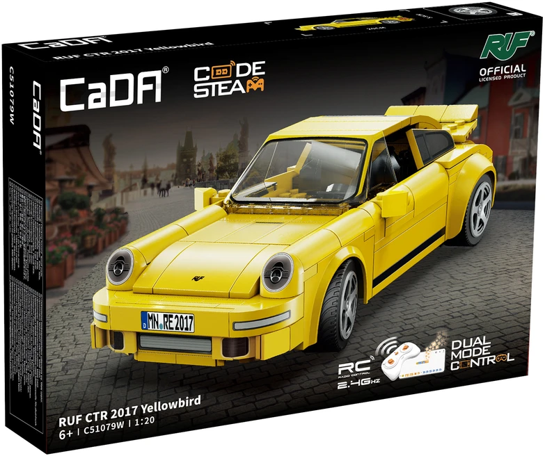 CADA BLOKŲ RINKINYS RUF CTR 2017 YELLOWBIRD NUOTOLINIO PULTO VALDYMAS AUTOMOBILIS 222 EL