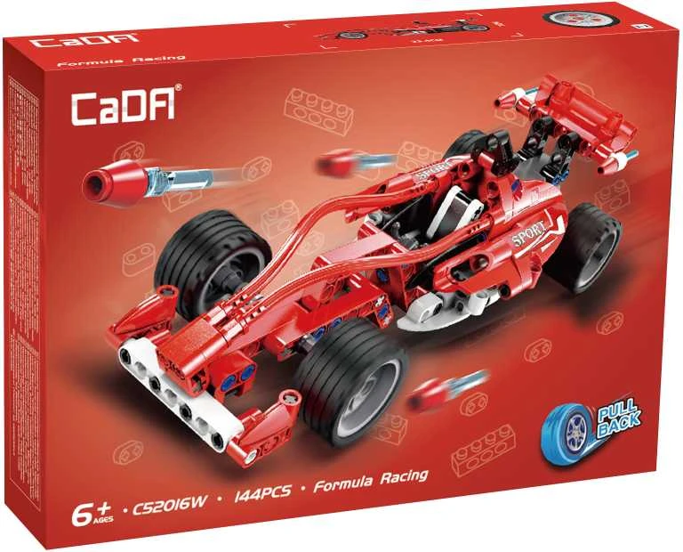 CaDA Statybiniai blokai Sportinis automobilis 23 cm Formula Racing Car 144 vnt